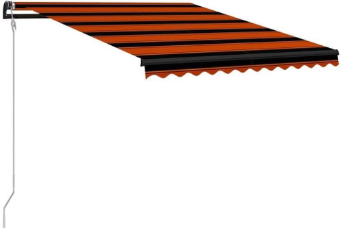 Zatahovací markýza senzor větru a LED 350x250 cm oranžovo-hnědá - Markýza - Main image