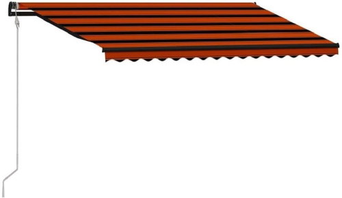 Zatahovací markýza senzor větru a LED 400x300 cm oranžovo-hnědá - Markýza - Main image