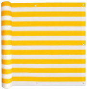 Balcony screen HDPE 90x400 cm, yellow-white - Screen