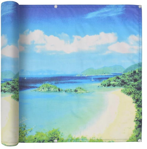 Balcony screen oxford fabric 90 x 600 cm print of the lake - Screen - Main image