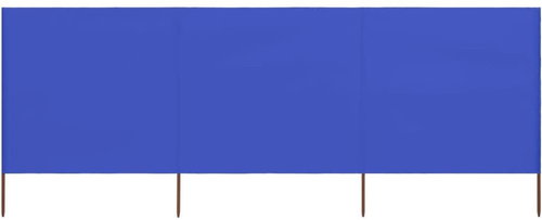3-piece screen against the wind fabric 400 x 120 cm cyan blue - Screen - Main image