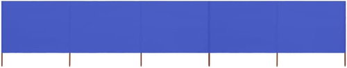5-piece screen against the wind textile 600 x 120 cm cyan blue - Screen - Main image