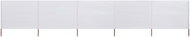 5-piece screen against the wind textile 600 x 120 cm sand white - Screen