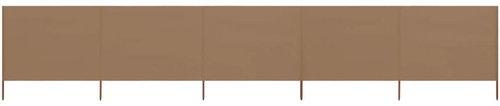 5-piece screen against the wind textile 600 x 120 cm taupe - Screen - Main image