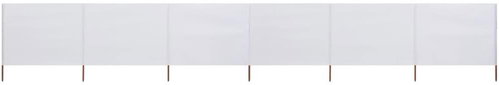6-piece screen against the wind fabric 800 x 120 cm sand white - Screen - Main image