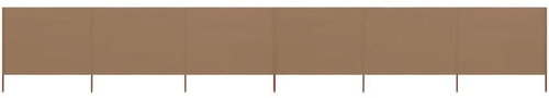 6-piece screen against the wind fabric 800 x 120 cm taupe - Screen - Main image