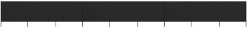 9-piece screen against the wind textile 1200 x 120 cm black - Screen - Main image