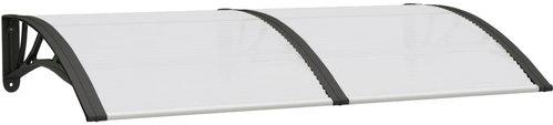 SHUMEE Vchodová stříška černá a průhledná 150 × 80 cm polykarbonát - Stříška nad dveře - Main image