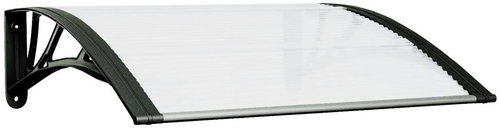 SHUMEE Vchodová stříška černá a průhledná 80 × 80 cm polykarbonát - Stříška nad dveře - Main image