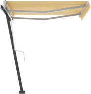 Volně stojící ručně zatahovací markýza 300 x 250 cm žlutobílá 3069698 - Markýza
