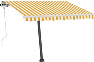 Volně stojící ručně zatahovací markýza 350 x 250 cm žlutobílá 3069518 - Markýza