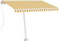 Volně stojící ručně zatahovací markýza 350 x 250 cm žlutobílá 3069718 - Markýza