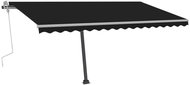 Volně stojící ručně zatahovací markýza 400 x 300 cm antracitová 3069739 - Markýza