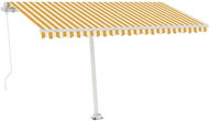 Volně stojící ručně zatahovací markýza 400 x 300 cm žlutobílá 3069538 - Markýza