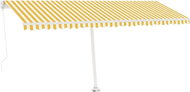 Volně stojící ručně zatahovací markýza 500 x 300 cm žlutobílá 3069778 - Markýza