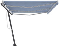 Volně stojící ručně zatahovací markýza 600 x 300 cm modrobílá 3069596 - Markýza