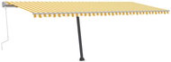 Volně stojící ručně zatahovací markýza 600 x 300 cm žlutobílá 3069798 - Markýza