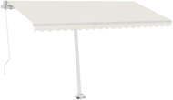 Volně stojící ručně zatahovací markýza 450 x 350 cm krémová 3069837 - Markýza