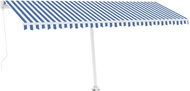 Volně stojící ručně zatahovací markýza 500 x 350 cm modrobílá 3069656 - Markýza