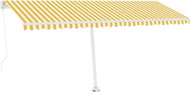 Volně stojící ručně zatahovací markýza 500 x 350 cm žlutobílá 3069858 - Markýza