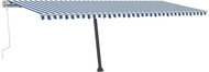 Volně stojící ručně zatahovací markýza 600 x 350 cm modrobílá 3069876 - Markýza