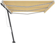 Volně stojící ručně zatahovací markýza 600 x 350 cm žlutobílá 3069678 - Markýza