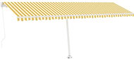 Volně stojící ručně zatahovací markýza 600 x 300 cm žlutobílá 3069598 - Markýza