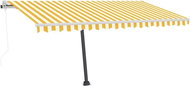 Volně stojící automatická markýza 400 x 300 cm žlutobílá 3069548 - Markýza