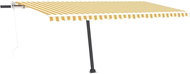 Volně stojící automatická markýza 500 x 300 cm žlutobílá 3069788 - Markýza