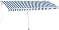 Volně stojící automatická markýza 500 x 300 cm modrobílá 3069786 - Markýza