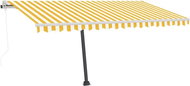 Volně stojící automatická markýza 450 x 350 cm žlutobílá 3069648 - Markýza
