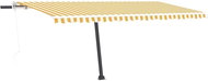 Volně stojící automatická markýza 500 x 350 cm žlutobílá 3069868 - Markýza
