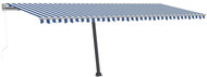 Volně stojící automatická markýza 600 x 350 cm modrobílá 3069886 - Markýza
