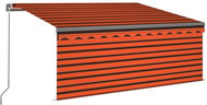 Ručně zatahovací markýza s roletou a LED 3x2,5 m oranžovohnědá   3069385 - Markýza