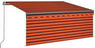 Ručně zatahovací markýza s roletou a LED 3,5x2,5m oranžovohnědá 3069405 - Markýza