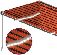 Ručne zaťahovacia markíza s roletou LED 4,5 × 3 m oranžová a hnedá 3069445 - Markíza