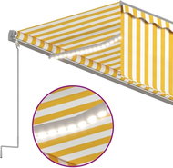 Ručně zatahovací markýza s roletou a LED světlem 6x3m žlutobílá 3069483 - Markýza