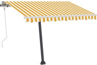 Ručně zatahovací markýza s LED světlem 350 x 250 cm žlutobílá 3069523 - Markýza