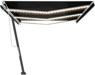 Ručně zatahovací markýza s LED světlem 600 x 300 cm antracitová 3069604 - Markýza