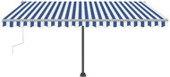 Ručně zatahovací markýza s LED světlem 450 x 350 cm modrobílá 3069641 - Markýza