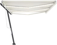 Ručně zatahovací markýza s LED světlem 600 x 350 cm krémová 3069042 - Markýza