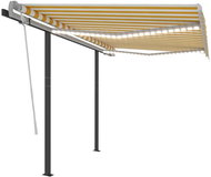 Ručně zatahovací markýza s LED světlem 3 x 2,5 m žlutobílá 3069903 - Markýza