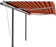 Ručně zatahovací markýza se sloupky 3,5 x 2,5 m oranžovo-hnědá 3069920 - Markýza