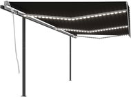 Ručně zatahovací markýza s LED světlem 6 x 3 m antracitová 3070204 - Markýza