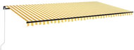 Ručně zatahovací markýza s LED světlem 600 x 350 cm žlutobílá 3069243 - Markýza