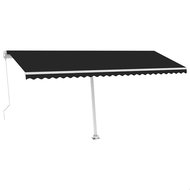 Ručně zatahovací markýza s LED světlem 500 x 350 cm antracitová 3069224 - Markýza