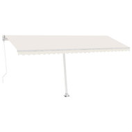 Ručně zatahovací markýza s LED světlem 500 x 350 cm krémová 3069662 - Markýza