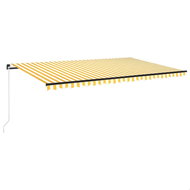 Ručně zatahovací markýza s LED světlem 500 x 350 cm žlutobílá 3069663 - Markýza