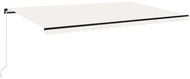 Ručně zatahovací markýza s LED světlem 500 x 350 cm krémová 3069222 - Markýza