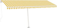 Ručně zatahovací markýza s LED světlem 500 x 300 cm žlutobílá 3068943 - Markýza